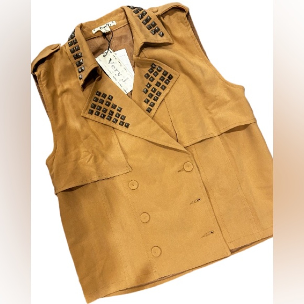 Very J Studded Vest with shoulder decoration.